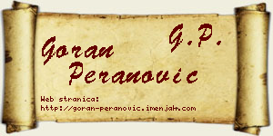 Goran Peranović vizit kartica